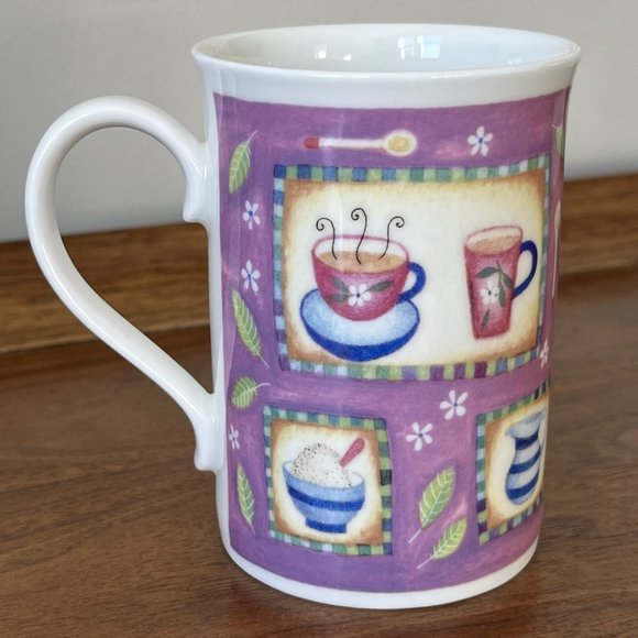 Royal Grafton "Pot of Tea" Teapot Mug Fine Bone China Cup Made in England Purple - Picture 3 of 10